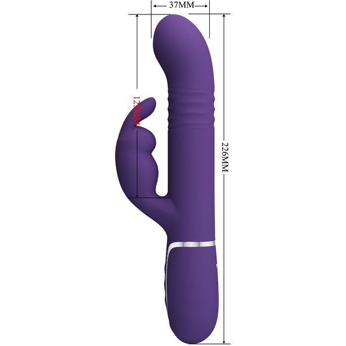 Фиолетовый вибратор Coale с ротацией бусин и возвратно-поступательными движениями - 22,6 см - Pretty Love. Фотография 4.