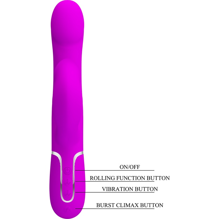 Лиловый вибратор-кролик Falin с вращением бусин - 22,7 см - Pretty Love. Фотография 9.