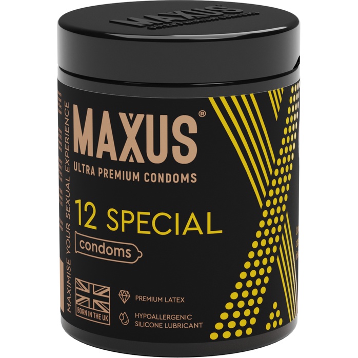 Презервативы с точками и рёбрами MAXUS Special - 12 шт