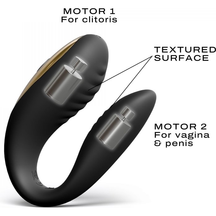 Черный вибратор для пар Perfect Lover с пультом ДУ. Фотография 2.