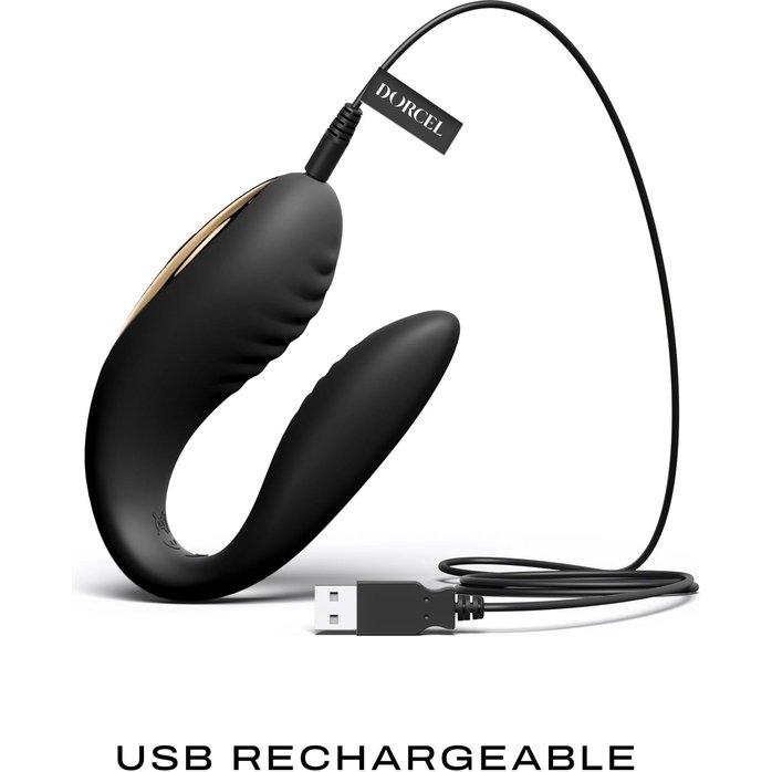 Черный вибратор для пар Perfect Lover с пультом ДУ. Фотография 3.