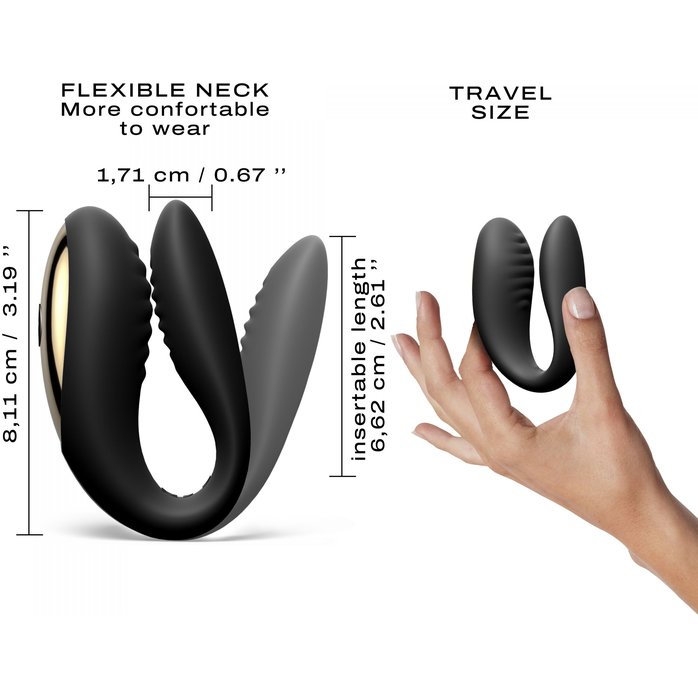 Черный вибратор для пар Perfect Lover с пультом ДУ. Фотография 4.