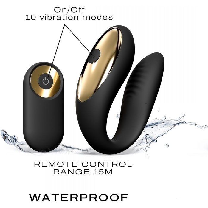 Черный вибратор для пар Perfect Lover с пультом ДУ. Фотография 5.