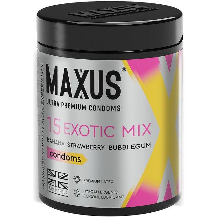 Цветные ароматизированные презервативы MAXUS Exotic Mix - 15 шт