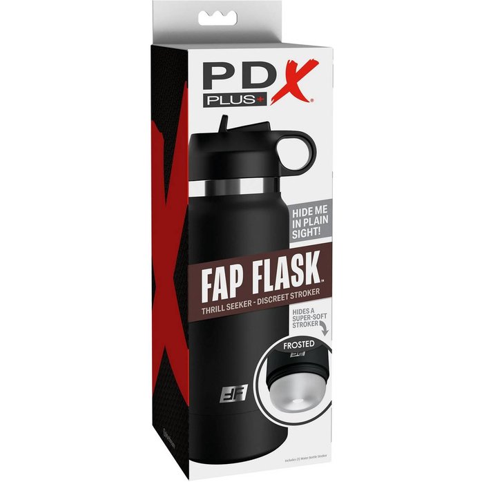 Черный мастурбатор в виде бутылки Fap Flask - PDX Plus. Фотография 2.