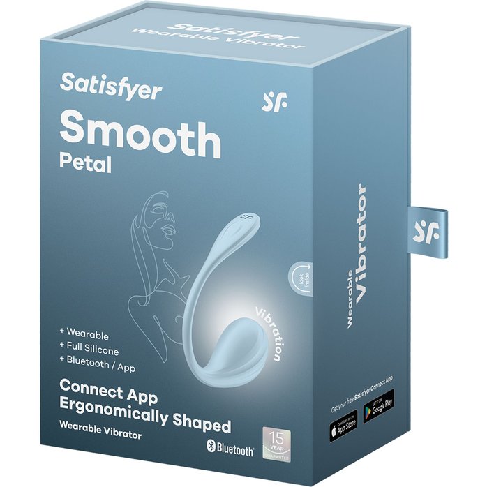 Голубое виброяйцо Smooth Petal. Фотография 5.