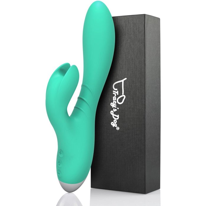 Зеленый вибратор-кролик Jade Rabbit Vibrator - 21,8 см