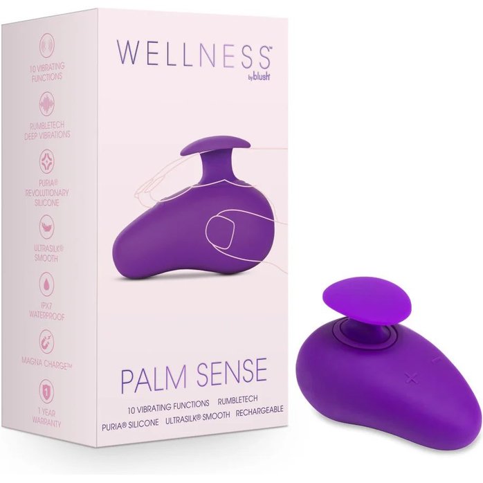 Фиолетовый клиторальный вибромассажер Palm Sense - Wellness. Фотография 3.
