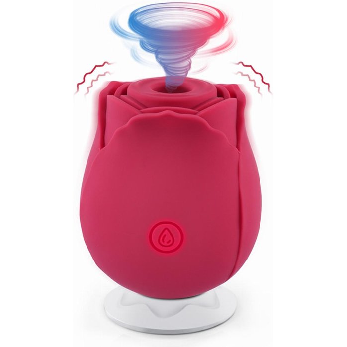 Красный вакуумный стимулятор Rose. Фотография 3.