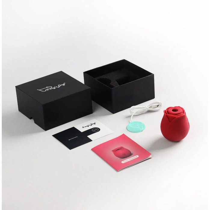 Красный вакуумный стимулятор Rose. Фотография 5.