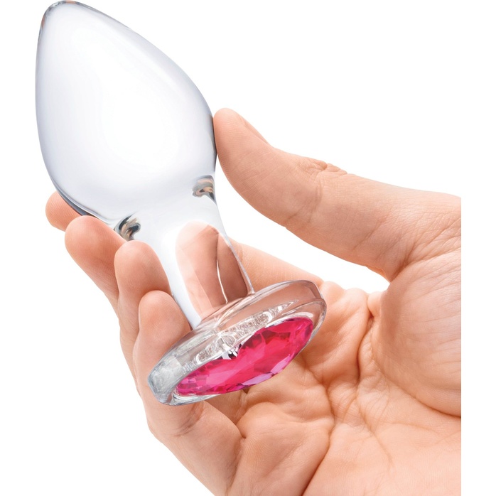 Набор из 3 стеклянных анальных пробок Heart Jewel Plug Set. Фотография 4.