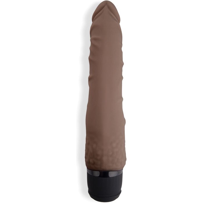 Коричневый вибромассажер 7 Realistic Vibrator - 20 см. Фотография 2.