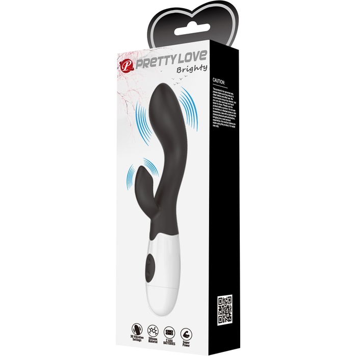 Черный вибратор-кролик для G-стимуляции Brighty - 20 см - Pretty Love. Фотография 10.