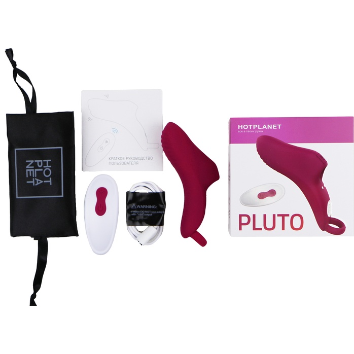 Бордовая вибронасадка на палец Pluto. Фотография 7.