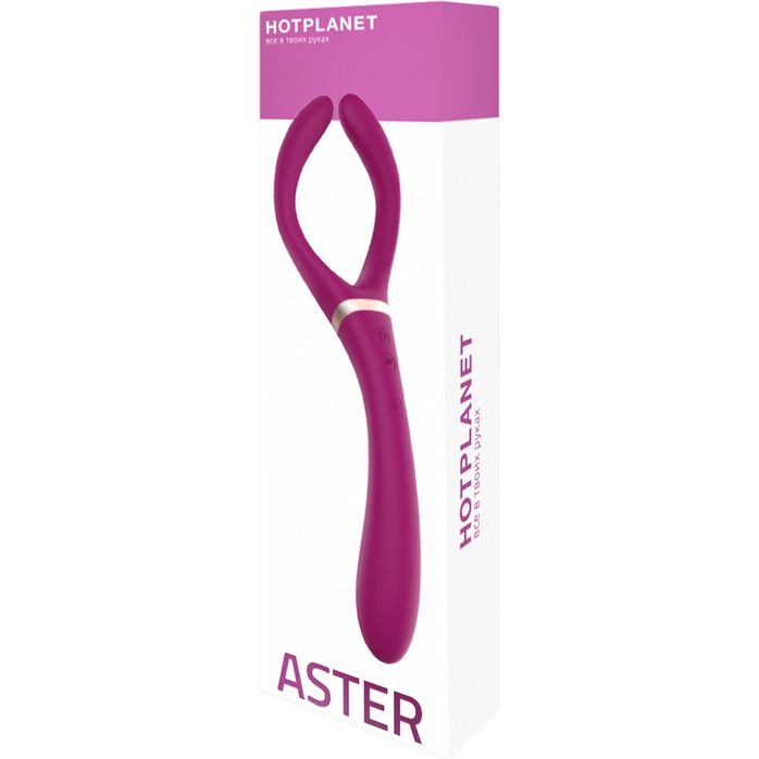 Бордовый двусторонний стимулятор Aster - 28,2 см. Фотография 2.