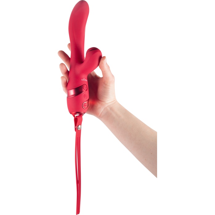 Красный вибратор-кролик с осцилляцией Lalita - 23 см. Фотография 11.
