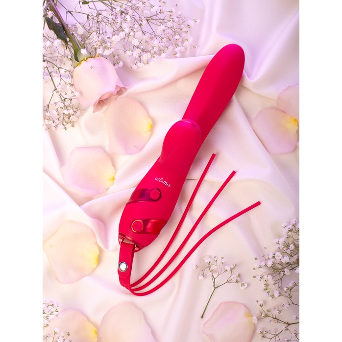 Красный вибратор-кролик с осцилляцией Lalita - 23 см. Фотография 20.