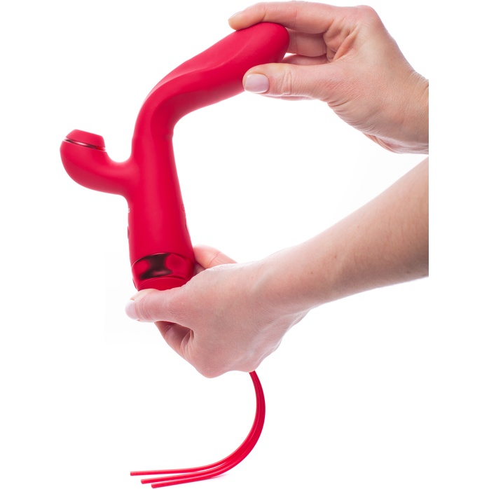 Красный вибратор-кролик с осцилляцией Lalita - 23 см. Фотография 9.