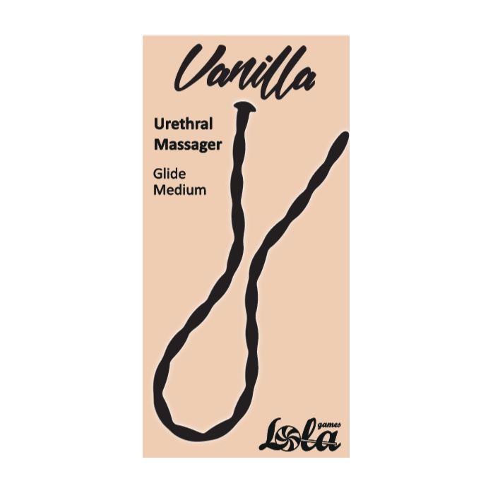 Черный уретральный массажер Glide Medium - 30 см - Vanilla. Фотография 3.