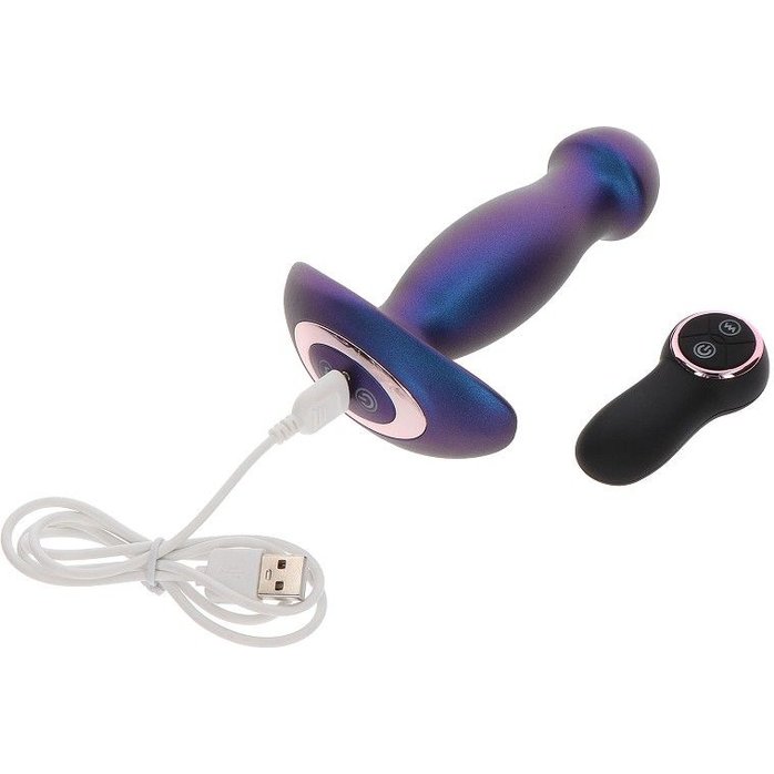 Синяя анальная вибропробка Buttocks The Wild Magn Pulse Vibrating Plug - 15 см. Фотография 4.