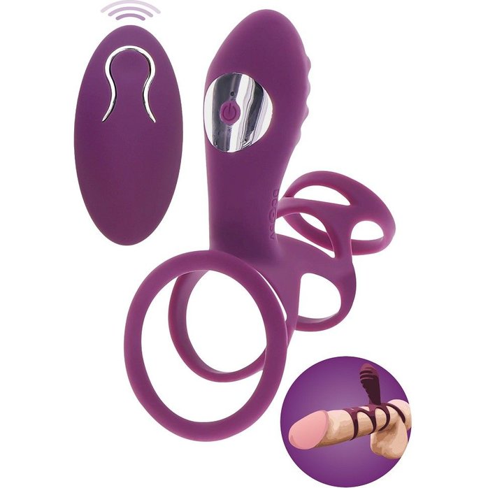 Фиолетовая эрекционная вибронасадка Halo Halo C-Ring Sleeve. Фотография 2.