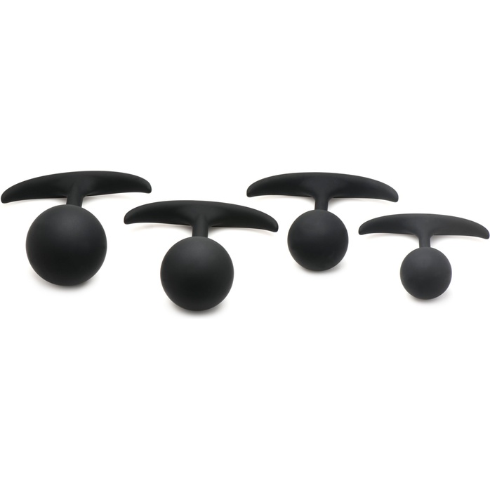 Черная анальная пробка с утяжелением Premium Silicone 4.4 Weighted Round Plug - 10,9 см - Heavy hitters. Фотография 5.