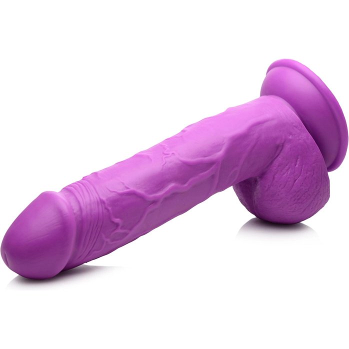 Фиолетовый фаллоимитатор на присоске 8.25 Dildo with Balls - 22,8 см - Pop Peckers. Фотография 3.