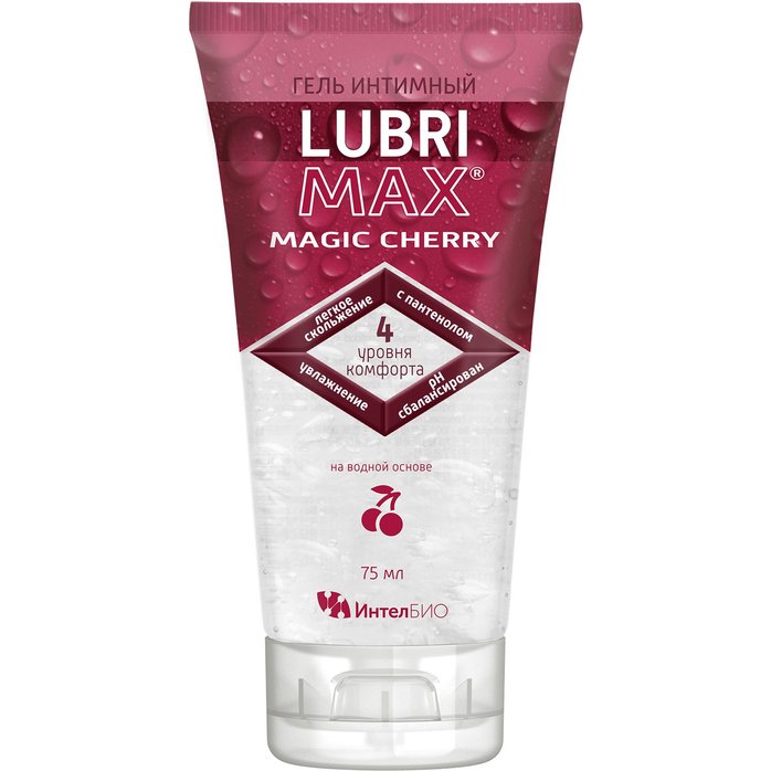 Интимный гель-смазка на водной основе Lubrimax Magic Cherry - 75 мл