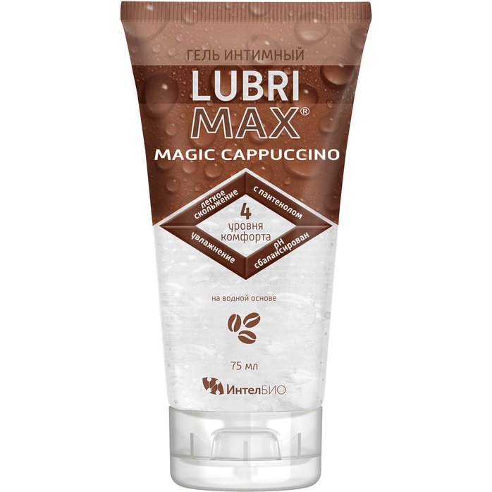 Интимный гель-смазка на водной основе Lubrimax Magic Cappuccino - 75 мл