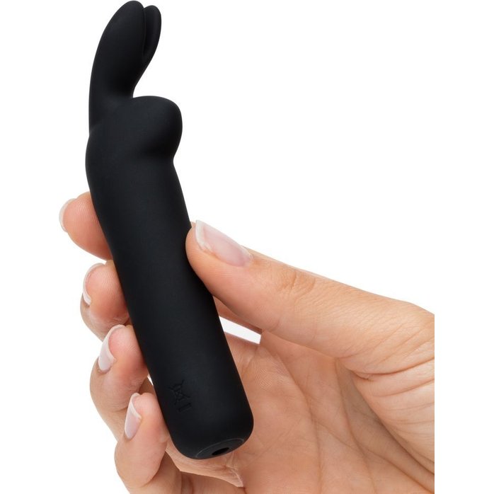 Черная вибропуля с ушками Rechargeable Rabbit Ears Bullet Vibrator. Фотография 5.