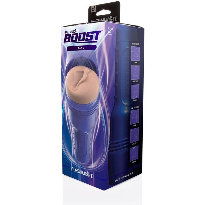 Телесный мастурбатор-вагина Fleshlight Boost Bang. Фотография 4.