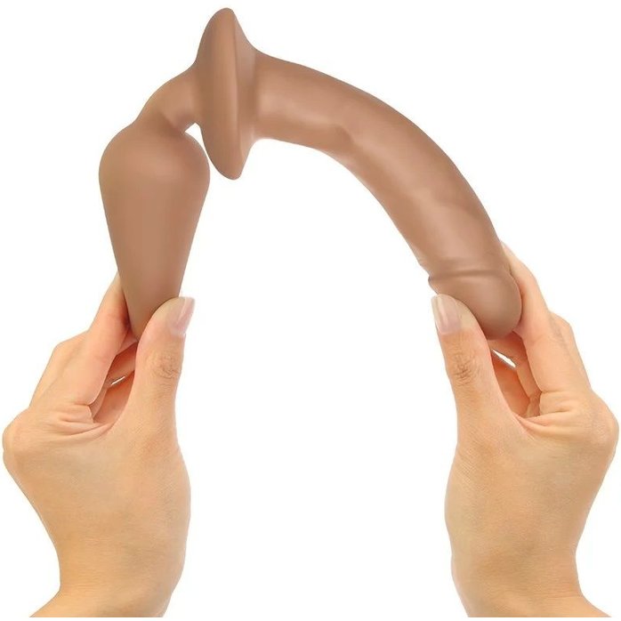 Карамельный двусторонний фаллоимитатор Switch Plug-In Realistic Size S. Фотография 2.