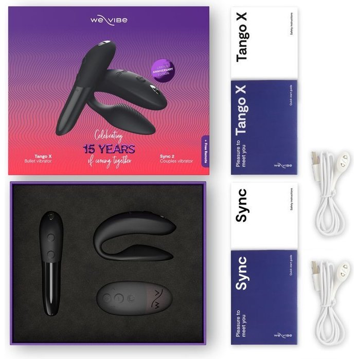 Набор для пар We-Vibe 15 Year Anniversary Collection: Tango X и Sync 2. Фотография 3.