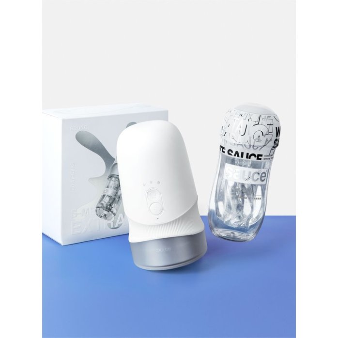 Белый автоматический мастурбатор Extra Sauce. Фотография 2.