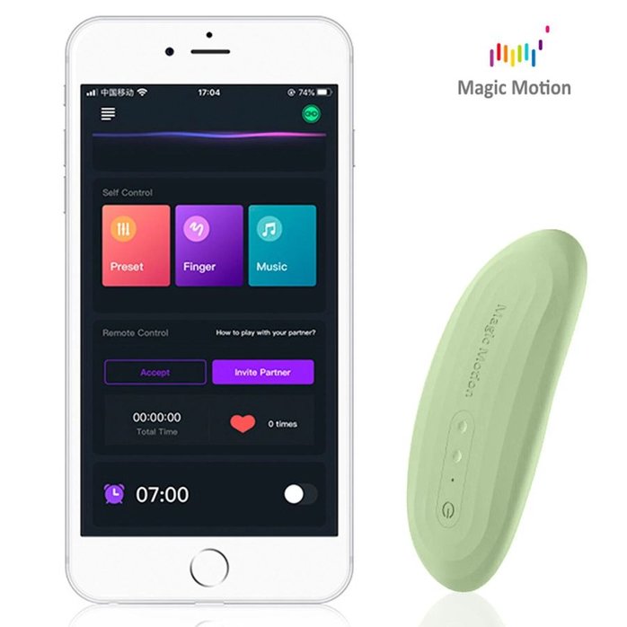 Зеленый вибромассажер в трусики Magic Motion Nyx - 8,8 см. Фотография 3.