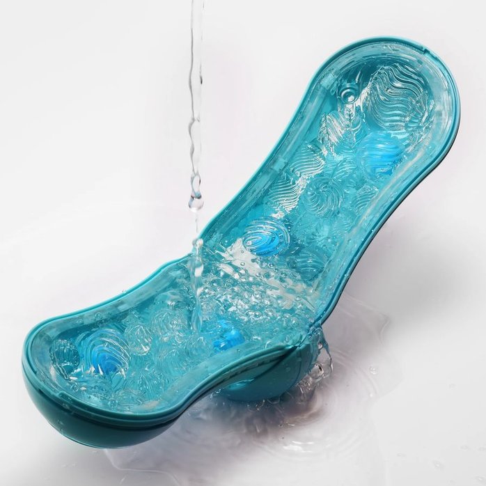 Голубой мастурбатор Tenga Flip ORB Ocean - FLIP Series. Фотография 5.