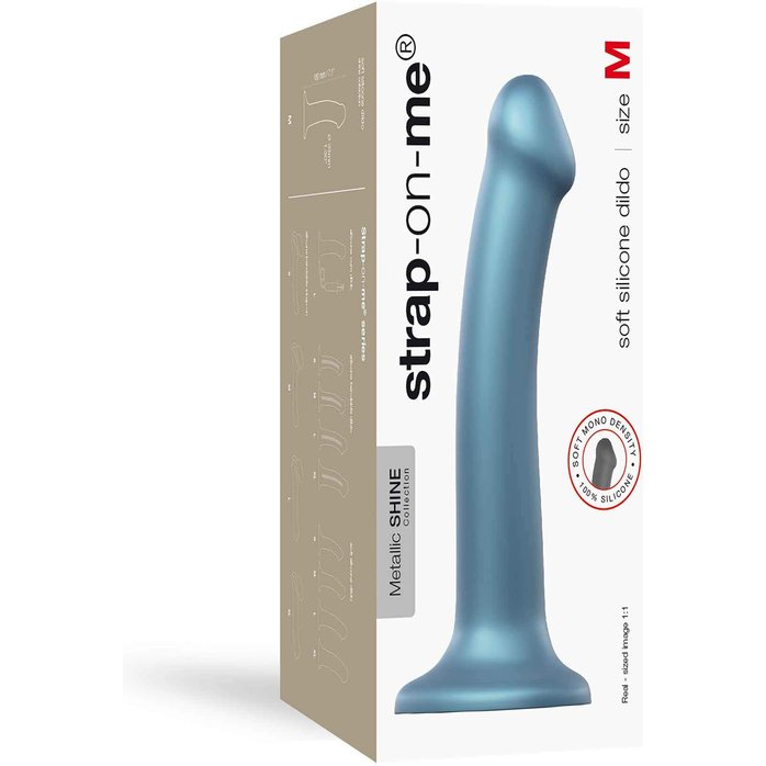 Голубой фаллоимитатор Mono Density Dildo Size M - 16 см. Фотография 3.