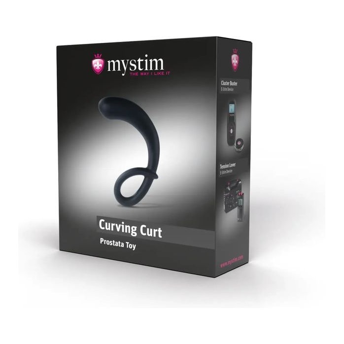 Черный массажер простаты Curving Curt - 13 см. Фотография 2.