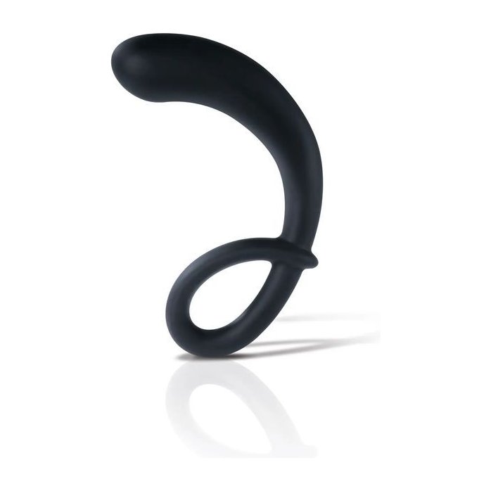 Черный массажер простаты Curving Curt - 13 см