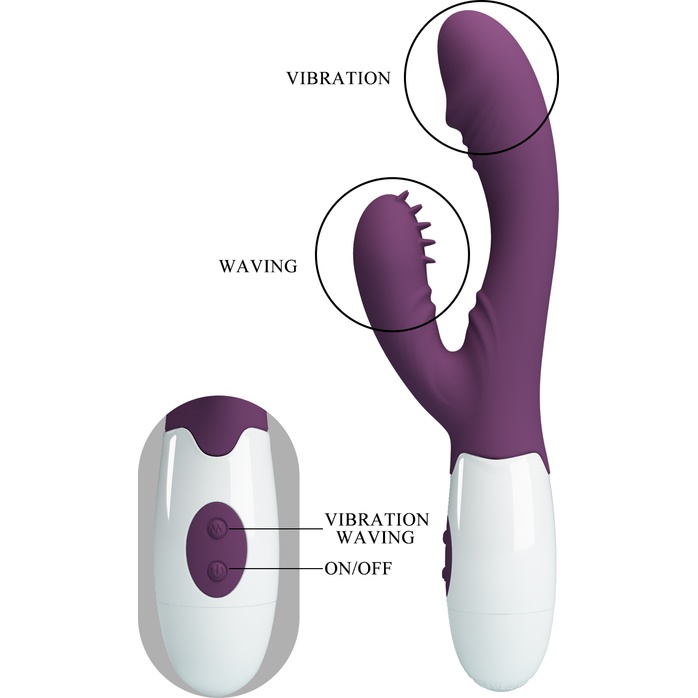 Фиолетовый вибратор-кролик Andre - 20 см - Pretty Love. Фотография 8.