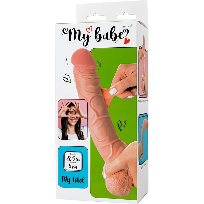 Телесный фаллоимитатор-гигант My Idol - 28,5 см - My Babe by RealStick. Фотография 2.