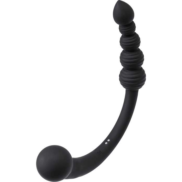 Черный двусторонний вибратор - 35 см - Black Red
