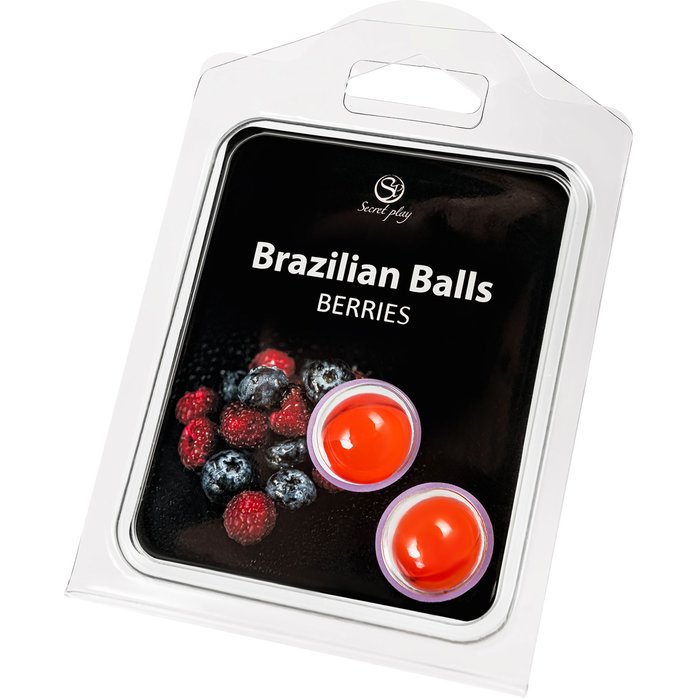 Набор из 2 шариков с массажным маслом Brazilian Balls с ароматом ягод. Фотография 2.