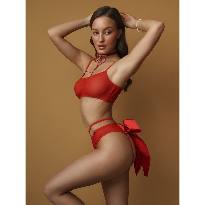 Красные трусики с большим атласным бантом сзади - Easy to love. Фотография 4.