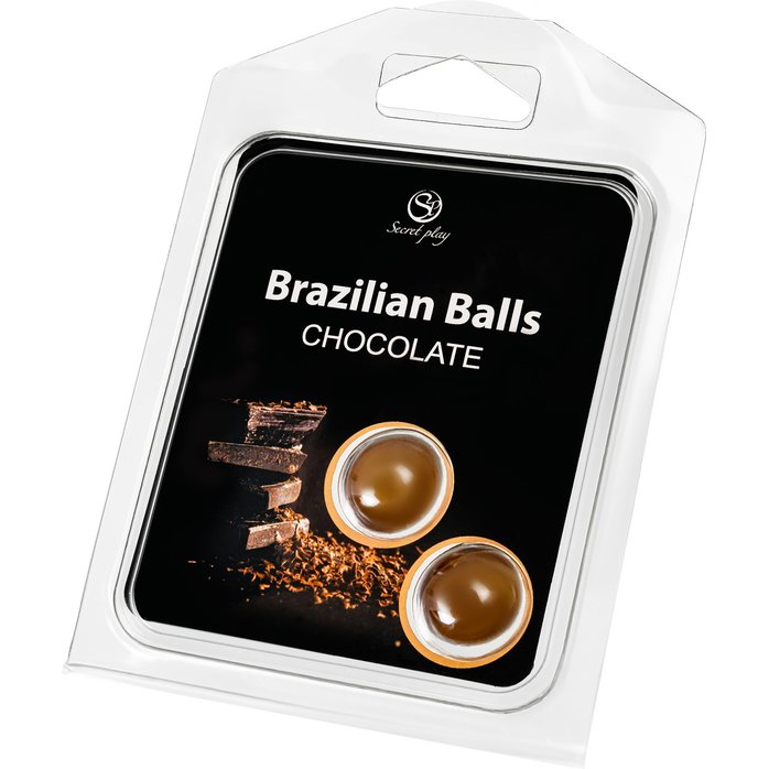 Набор из 2 шариков с массажным маслом Brazilian Balls с ароматом шоколада. Фотография 2.