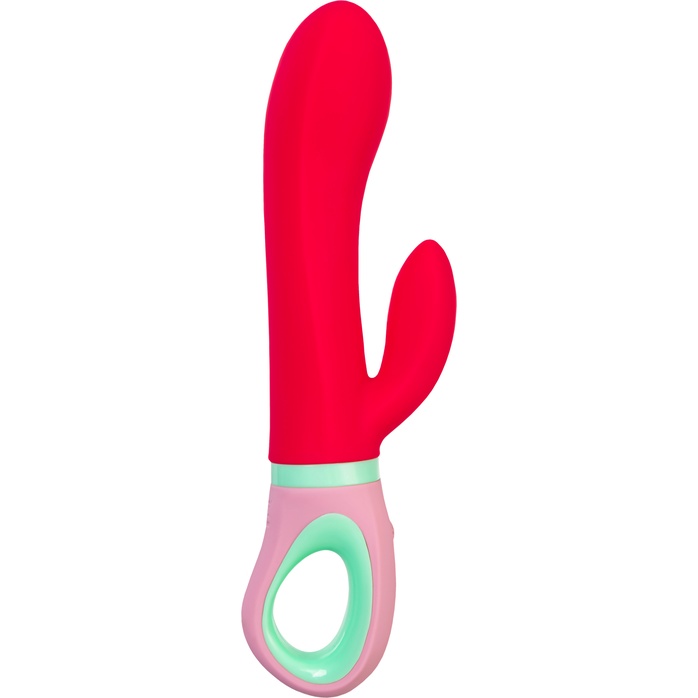Красный вибратор с клиторальным отростком Petunia - 19 см - Flovetta. Фотография 7.