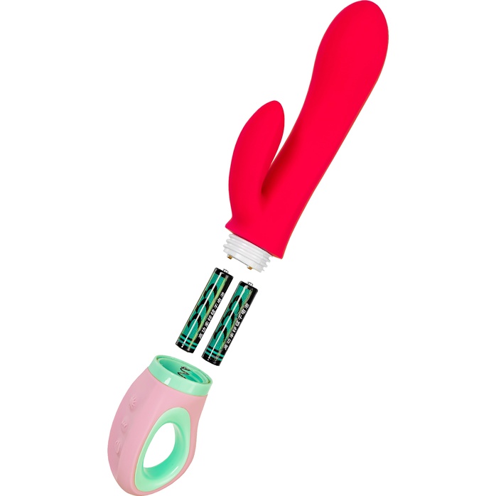 Красный вибратор с клиторальным отростком Petunia - 19 см - Flovetta. Фотография 8.