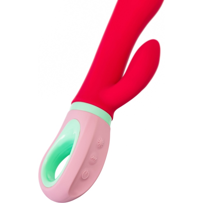 Красный вибратор с клиторальным отростком Petunia - 19 см - Flovetta. Фотография 9.