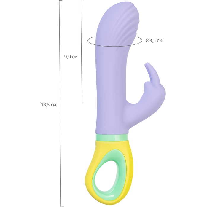 Сиреневый вибратор-кролик Wisteria - 18,5 см - Flovetta. Фотография 3.