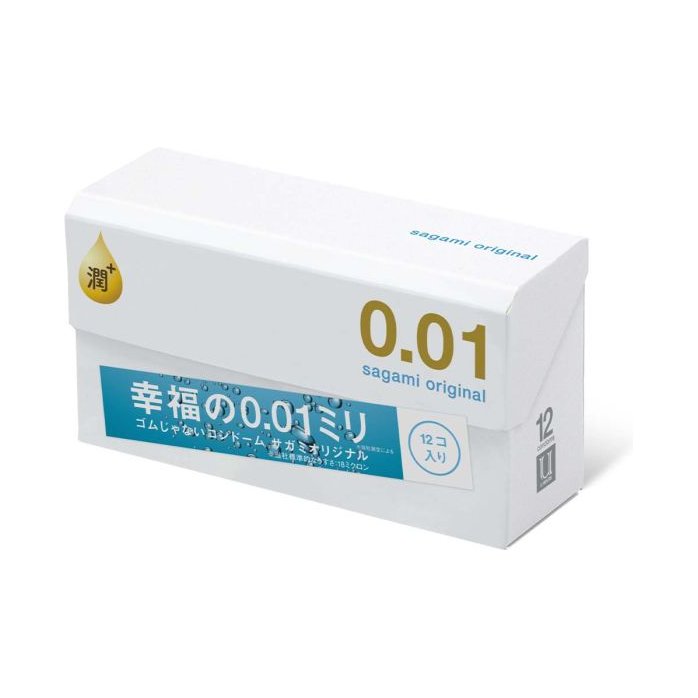 Увлажнённые презервативы Sagami Original 0.01 Extra Lub - 12 шт